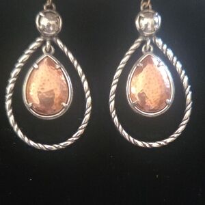 Brighton Silver and ROSE Gold Teardrop Earrings